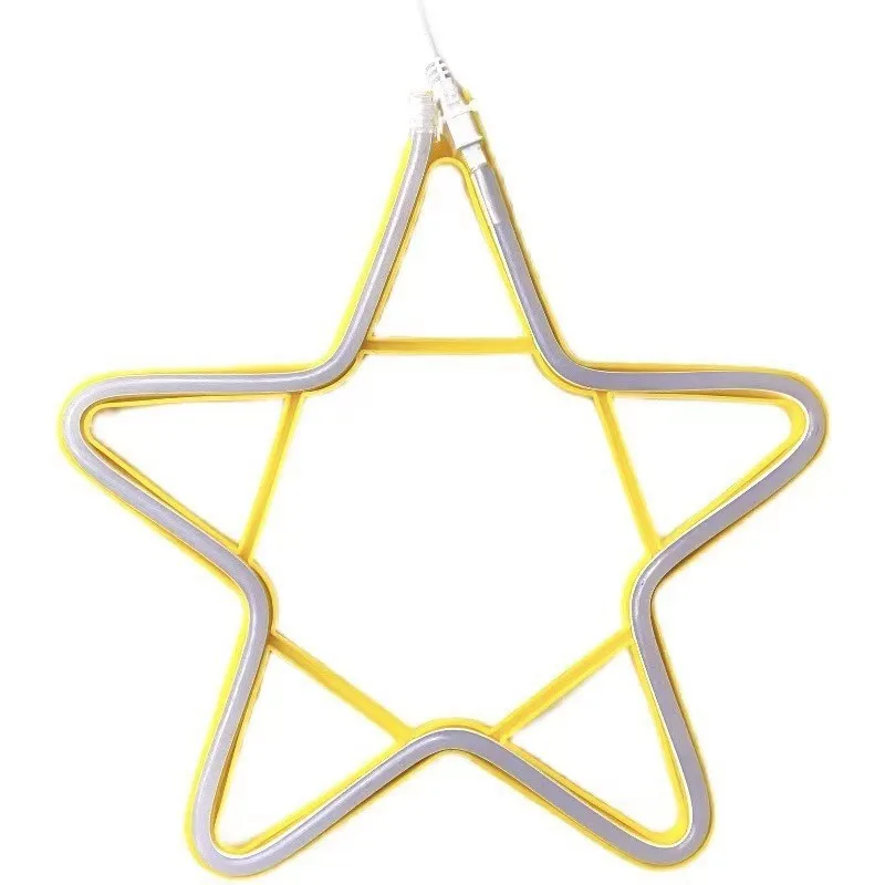 Linterna LED de pavo real, luz de amor, cadena de luz de sol de estrella de cinco puntas, luces decorativas enchufables para habitación, Navidad, fiesta de bodas