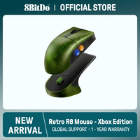 8BitDo Retro R8 Mouse with PAW 3395 Optical Sensor DPI 26K, Wireless 4K Polling Mouse with Charging Dock - Xbox Edition