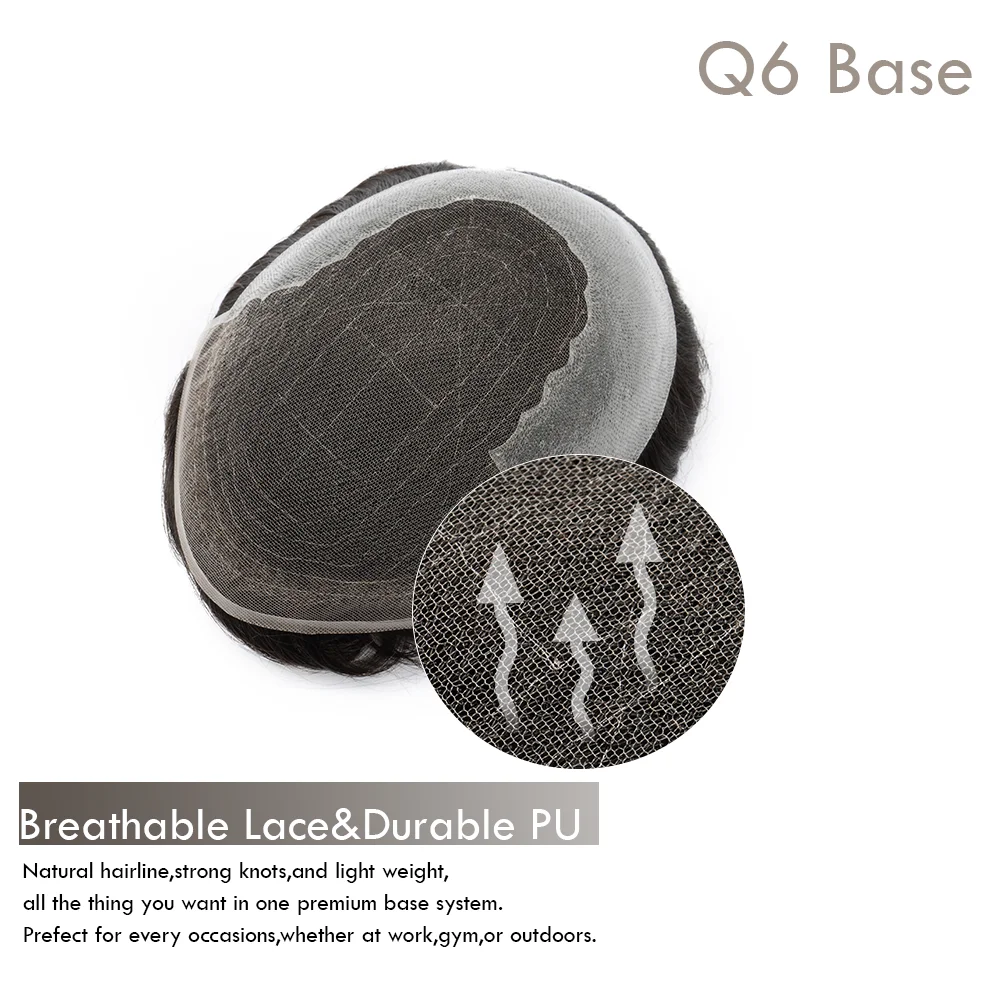 Lace Base Toupee for Men Swiss Lace Front With Pu Natural Hairline Male Wig Human Hair Prosthesis Replacement System Unit