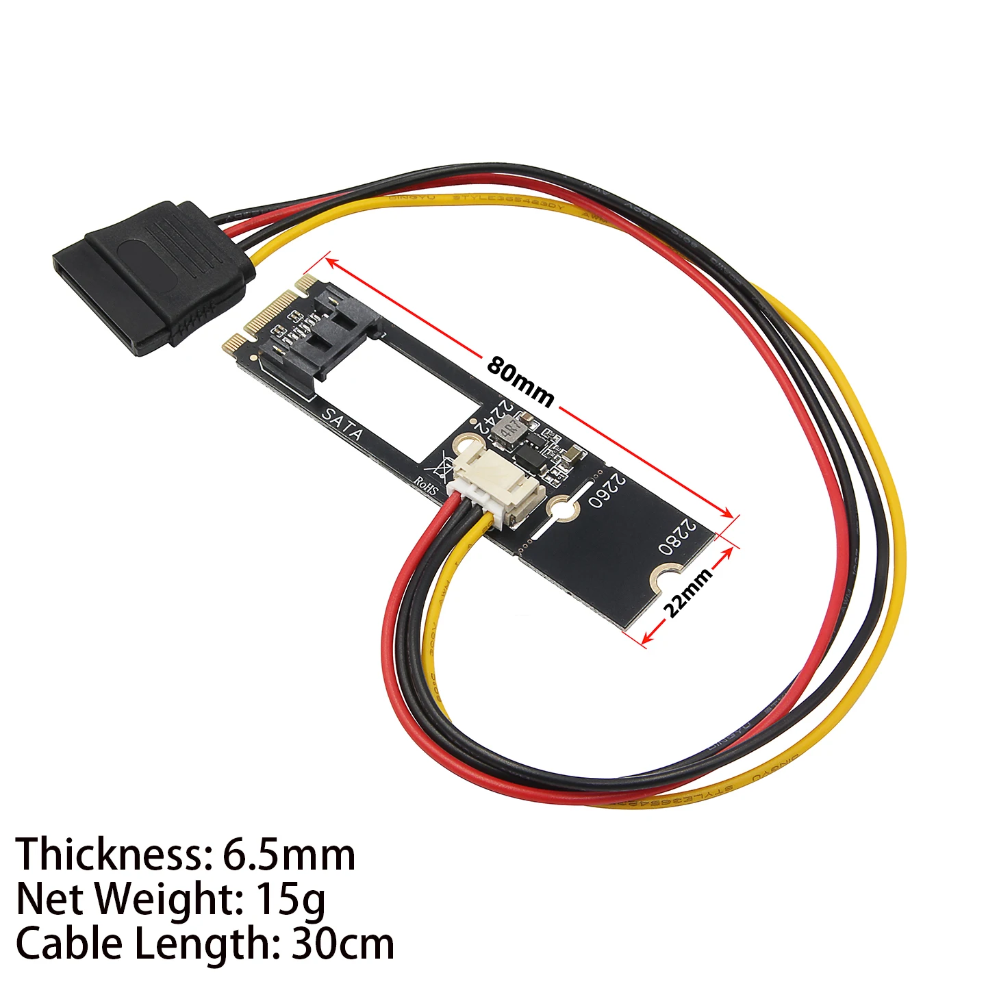 M.2 NGFF SATA Protocol to SATA 3.0 Adapter Card M.2 NGFF to 7-Pin 2.5-Inch Hard Drive Expansion Card NGFF to SATA  Card