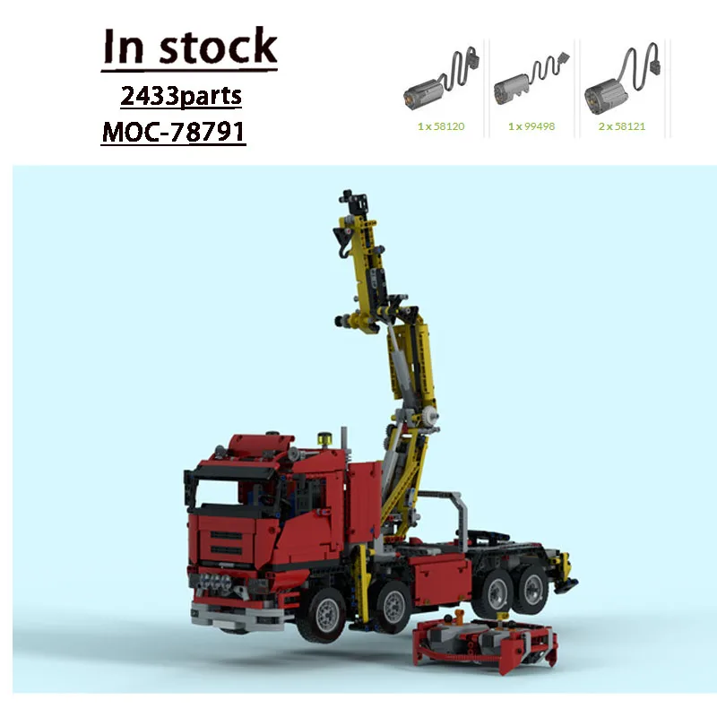 MOC-78791 New City Crane Truck Building Blocks Model, 2433 Parts, Creative Toy Gift for Boys, Children, Birthday, and Christmas