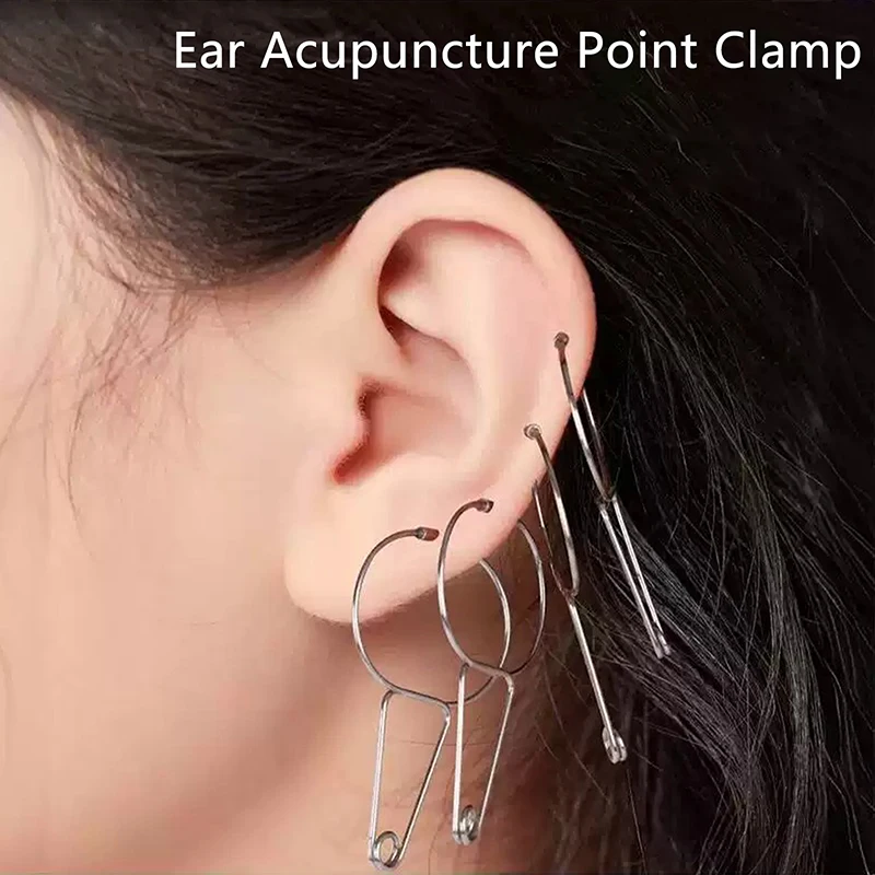 Magnetic Ear Acupuncture Point Clamp With Ear Acupuncture Points Chart Stainless Steel Massage Clip Portable Ear Massager Clip