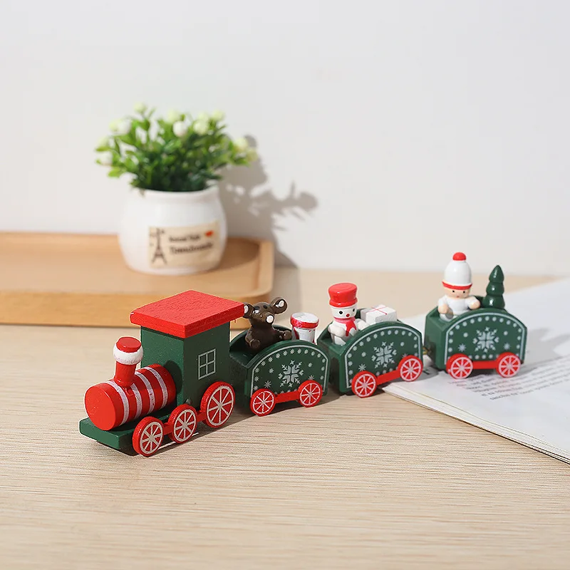 Christmas Children's Toy Wooden Train Three Optional Christmas Decorations christmas ornaments