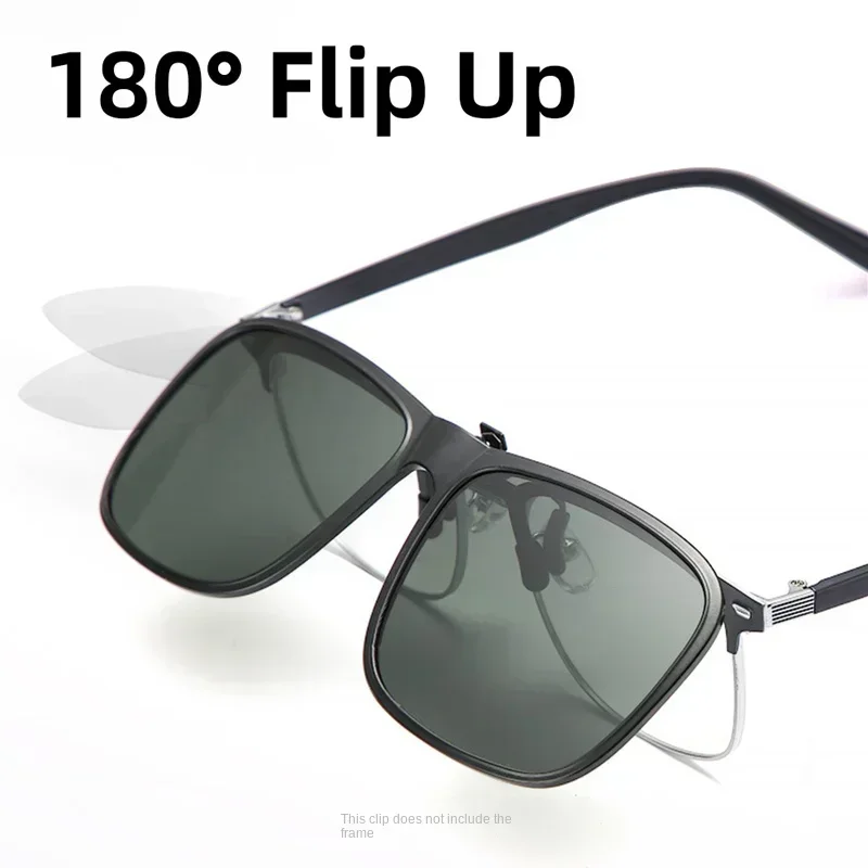 Polarized Flip Up Clip On Sunglasses for Driving Dark UV400 Photochromic Anti Glare Lens MyopiaSun Glasses Car Driver