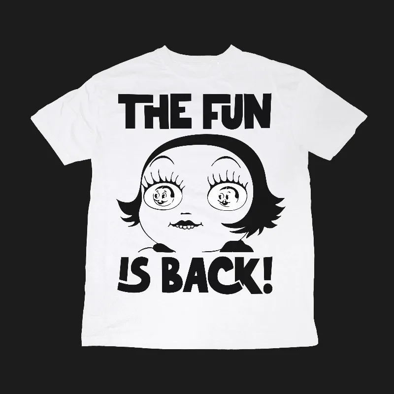 The Fun Is Back Graphic Tee, Playful Indie Streetwear, Unisex Oversized Cotton Shirt