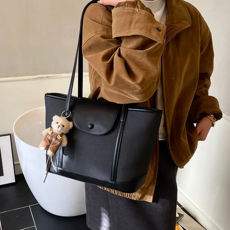 

New Color Block Tote Bag for Women, Spring Summer Fashion Shoulder Bag, Casual Office Work Bag, Large Capacity Underarm Hobo Bag