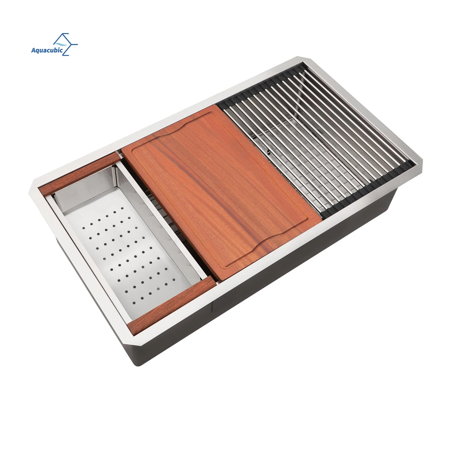 Évier de cuisine en acier inoxydable 304, poste de travail sous plan de 33 pouces des États-Unis, livraison gratuite