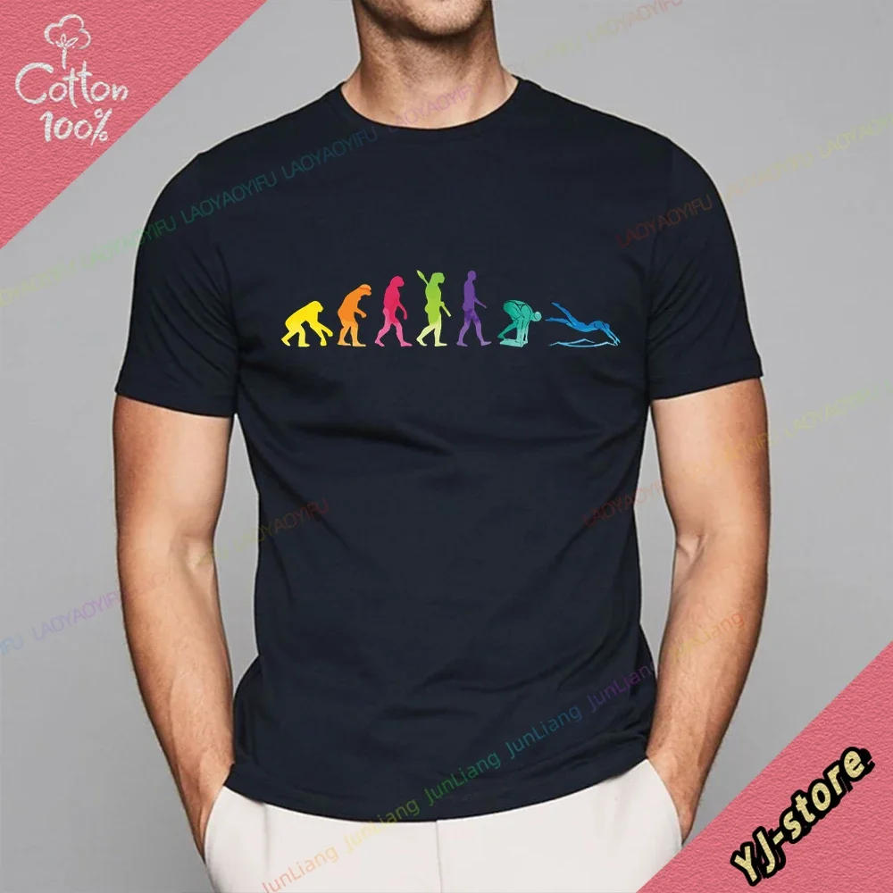 100% Baumwolle Herren Kleidung Schwimmen Lustige Idee Y2k Männer T-shirt Kurzarm T männer Shirts Tops Harajuku Streetwear Top Frauen