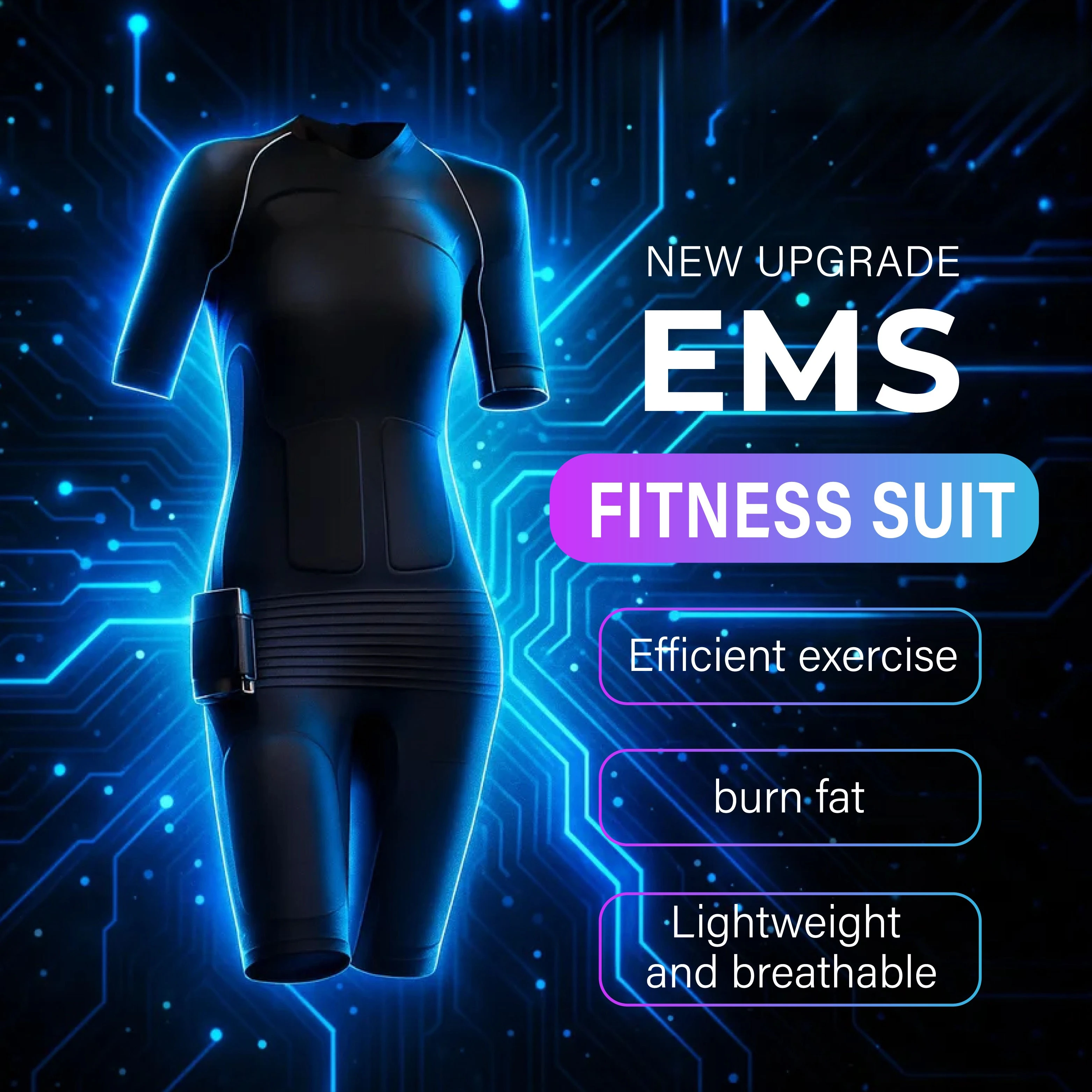Productos Inteligentes para Fitness en Casa, Traje de Electroestimulación, Estimulación Muscular, Entrenamiento, Aumento del Crecimiento y Definición Muscular, Gimnasio Corporal