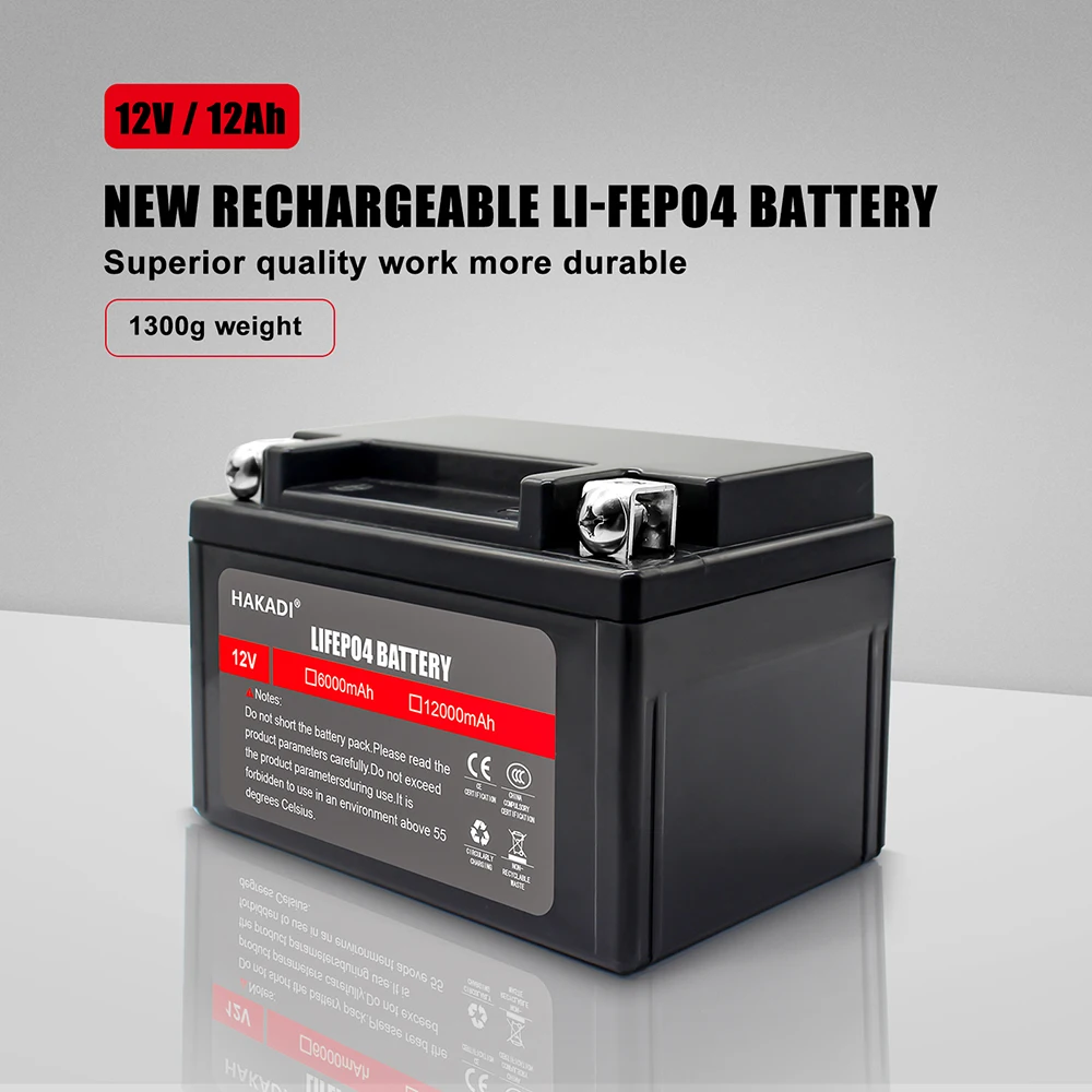 LiFePO4 12V 12Ah Lithium Iron Phosphate Deep Cycle 4000+ Rechargeable Battery Built in BMS for Power Electrical