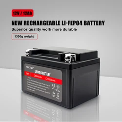 LiFePO4 12V 12Ah Lithium Iron Phosphate Deep Cycle 4000+ Rechargeable Battery Built in BMS for Power Electrical