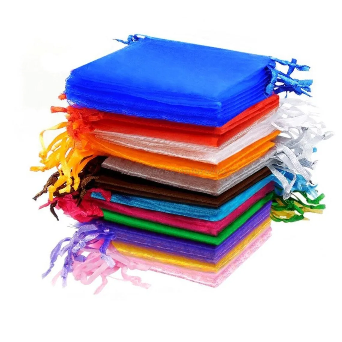 100pcs/lot 5*7cm organza bag Christmas wedding gift bag jewelry packing Display jewelry bag&pouch favor bags 23 colors optional