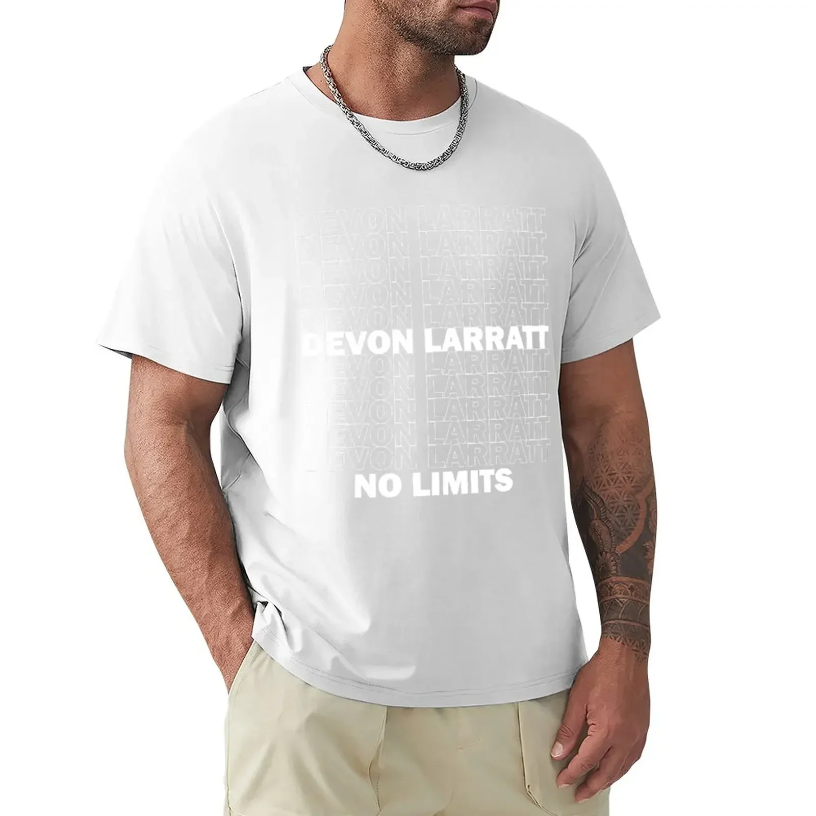 Short Sleeve plus size t shirts man  t shirts casual stylish Devon Larratt No Limits Text Logo T-Shirt  traf official store 2024