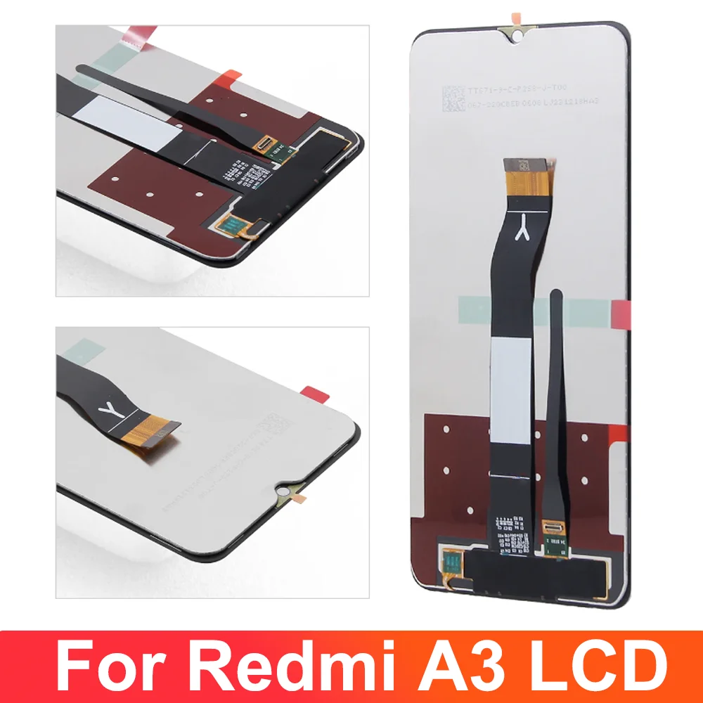 100% 테스트된 Redmi A3 디스플레이 화면, 샤오미 Redmi A3 23129RN51X LCD 디스플레이 터치 스크린 교체 디지타이저 어셈블리