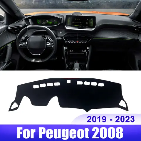 푸조 2008 E2008 2019 2020 2021 2022 2023 자동차 대시 보드 커버 대시 매트, 태양 쉐이드 미끄럼 방지 패드 액세서리
