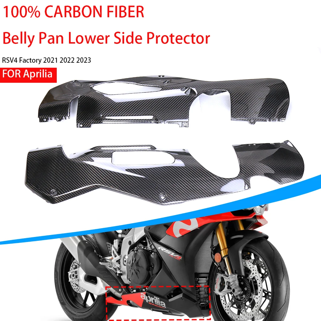 

Motorcycle Belly Pan Lower Side Protector For Aprilia RSV4 Factory 2021-2023 Carbon Fiber Frame Covers Fairings Kits Accessories