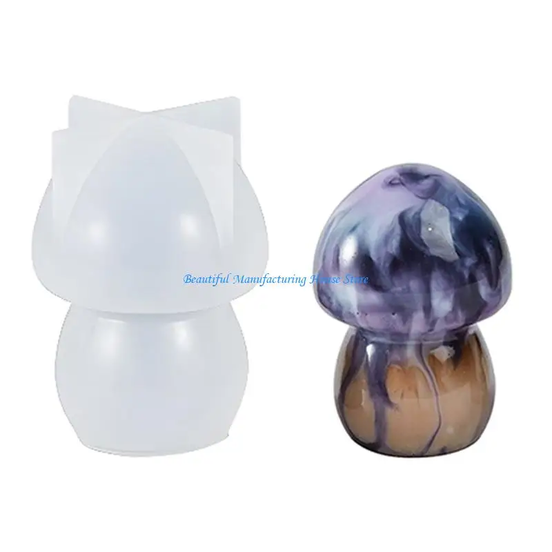E56A 3D Mushroom Resin Molds,Glossy Crystal Epoxy Mold Mushroom Silicone Mold for Table Home Decorations,Art Craft Ornaments