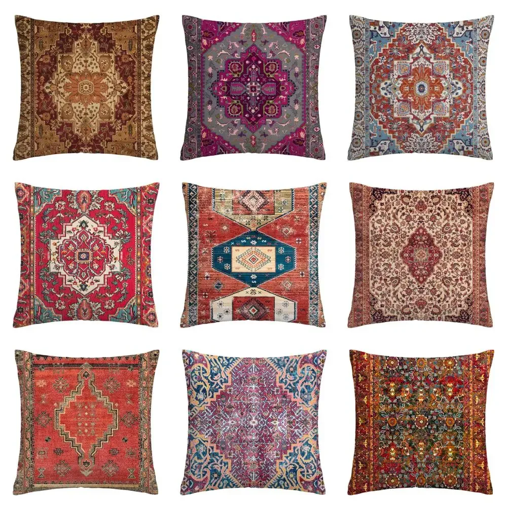 Moroccan ethnic cushion cover, short plush pillowcase 30x30 35x35 40x40 45x45, sofa decorative cushion cover, home decoration