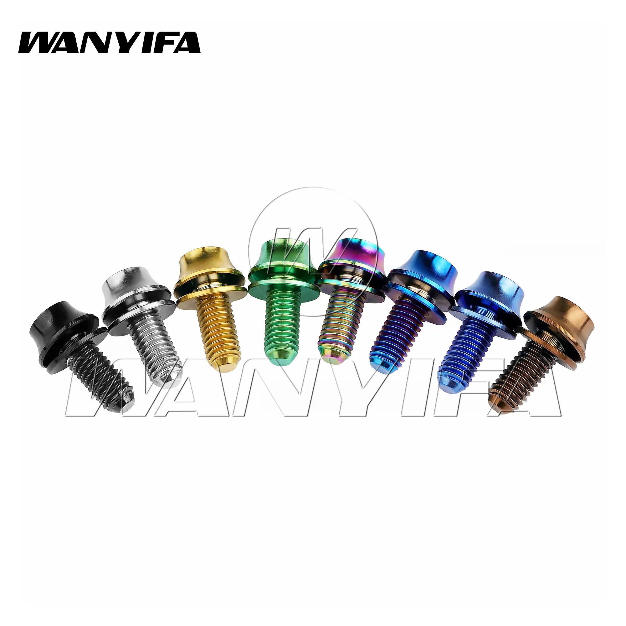 Wanyifa 2pcs Titanium Bolts M5x12mm Bicycle Bottle Cage Bolts MTB Road Bike Water Holder Fixed Screw Accessories