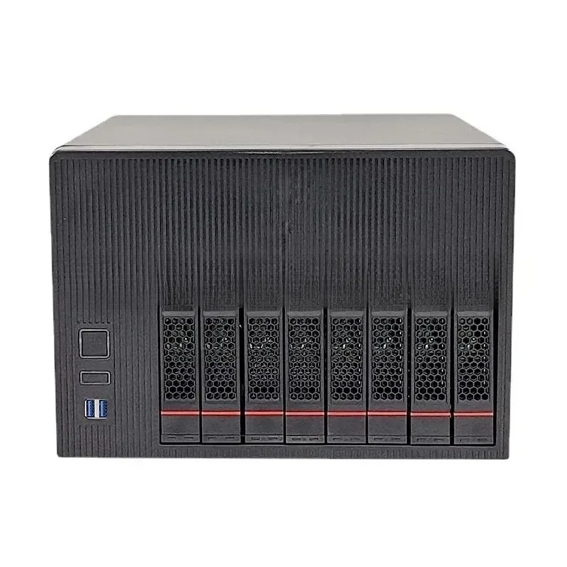 Tooless 8Bays NAS Chassis 8 HDD Bays Hotswap Case Support M-ATX Motherboard with   2x9025MM Fans