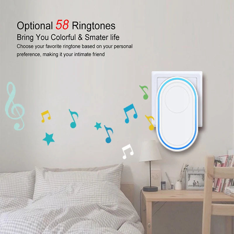 GARDLOOK Drahtlose WiFi Alarm Türklingel Neue Home Willkommen Tür glocke Unterstützung 58 Musik Schalt Volumen Einstellung 5 Ebenen