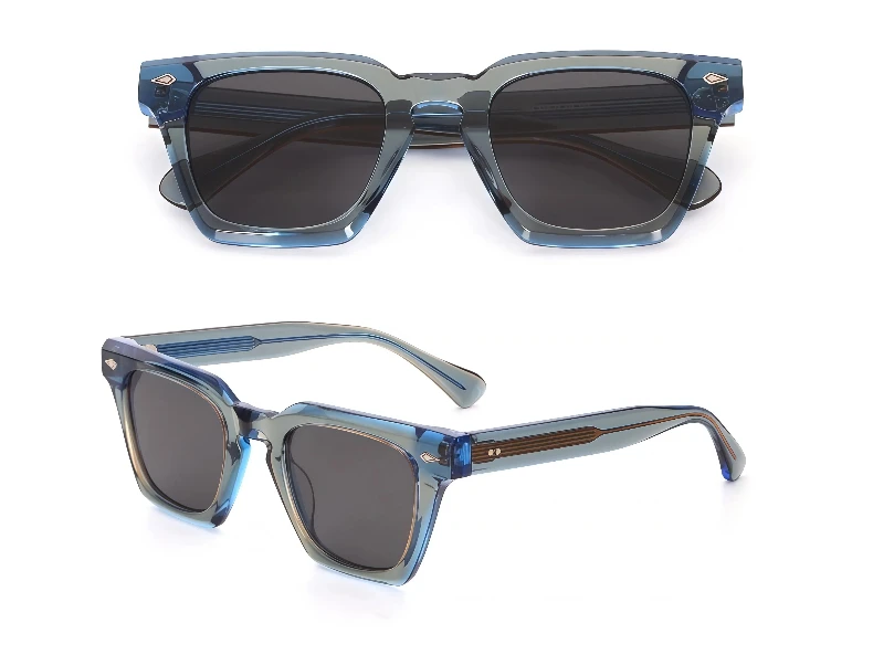 LumoGaze Retro-Sonnenbrille mit dickem Rahmen, rechteckig, UV400-Schutz für Damen, trendige Retro-Sonnenbrille aus hochwertigem Acetatfaser für Herren – Detail 20