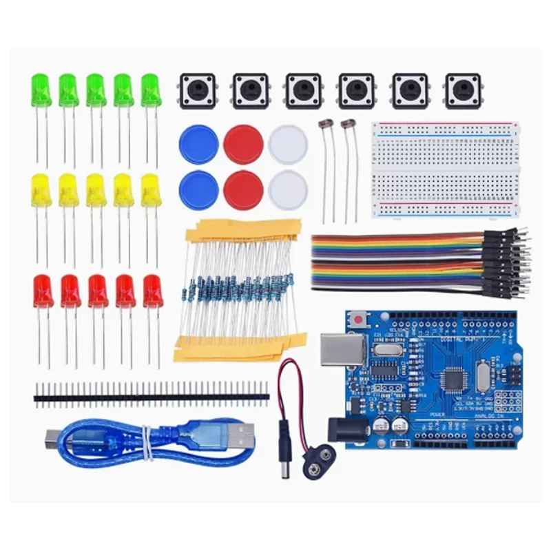 Starter Kit untuk UNO R3 Mini Breadboard LED Jumper kawat tombol untuk Arduino Diy Kit Sekolah Pendidikan Lab