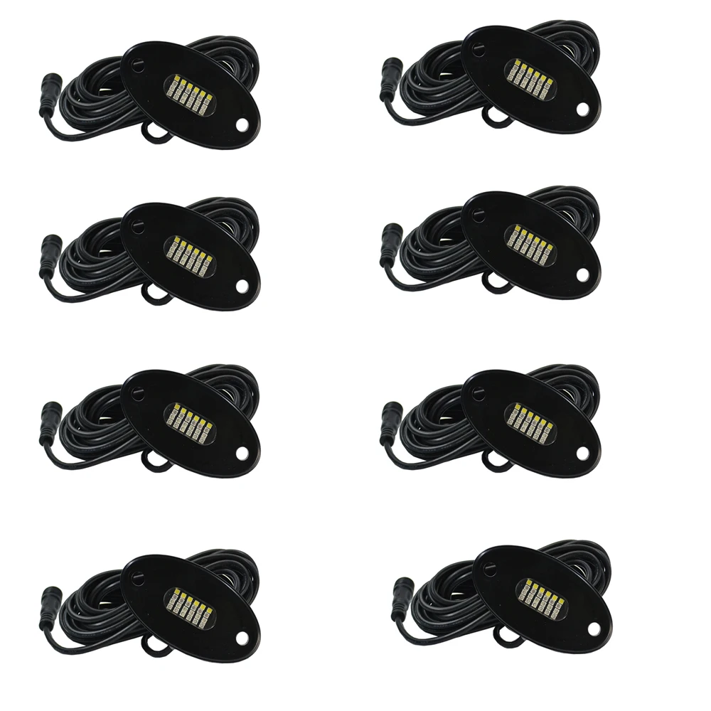 16 Pods RGBW LED Rock Lights-IP68 Rated 36W Multicolor Underglow Neon Light Kit Universal 24 Months with APP Controller 12V