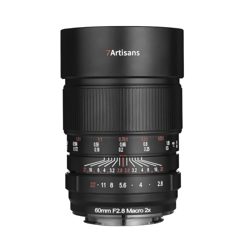 Lente Macro de fotograma completo de 7artisans MF 60mm F2.8 Macro 2x lente para fotografía Macro con Sony A7III Nikon Z50 Canon R5