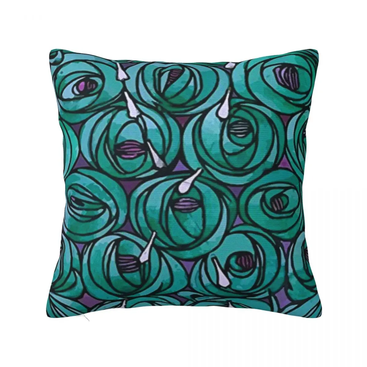 

Charles Rennie Mackintosh - Rosesteardrops,green Throw Pillow Sofa Cover Decorative Cushion Cover pillows decor home