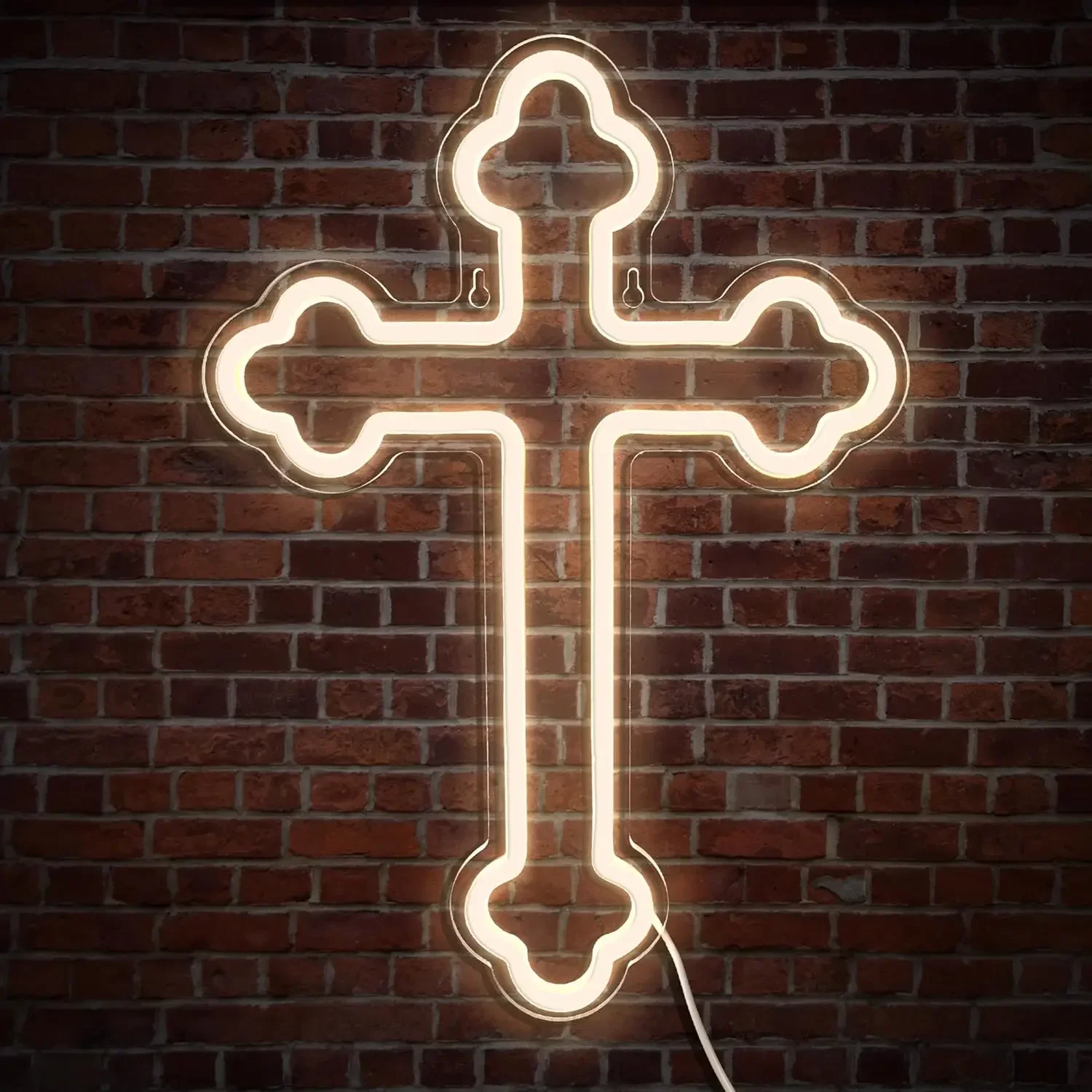 Jesus Cross Neon Sign For Wall Decor LED Neon Lights For Home Bedroom Decor USB Powered LED Lights For Room Decor Kids Gifts