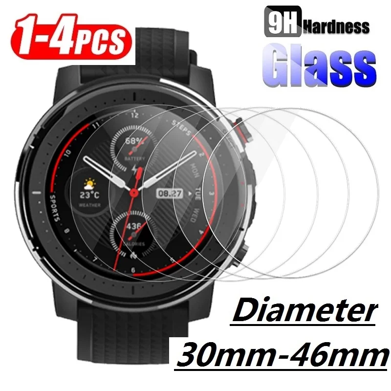 Tempered Glass for Smart Watch Smartwatch Screen Protector Film Diameter 38MM 37MM 36MM 35MM 33MM 39MM 40MM 42MM 44MM 30MM-46MM