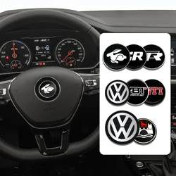 45/50mm Car Steering Wheel Decpration Cover Sticker Decoration Decal For Volkswagen VW R GTI ABT Golf Polo Tiguan Passat Touran