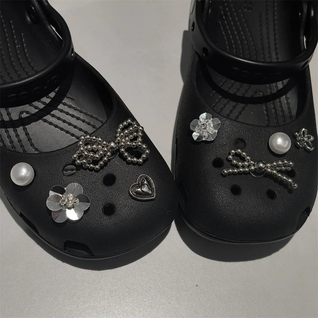 Clog Diy Accessories Stylish Flower Shoe Charms Sequin Bow Shoe Decoration Multi-Element Ballet Shoe Clip For Casual Gatherings