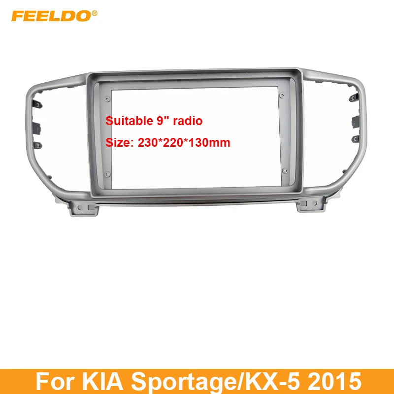 

FEELDO Car Stereo Audio 9" Big Screen Fascia Frame Adapter For KIA Sportage/KX-5 2DIN Dash Fitting Panel Frame Kit