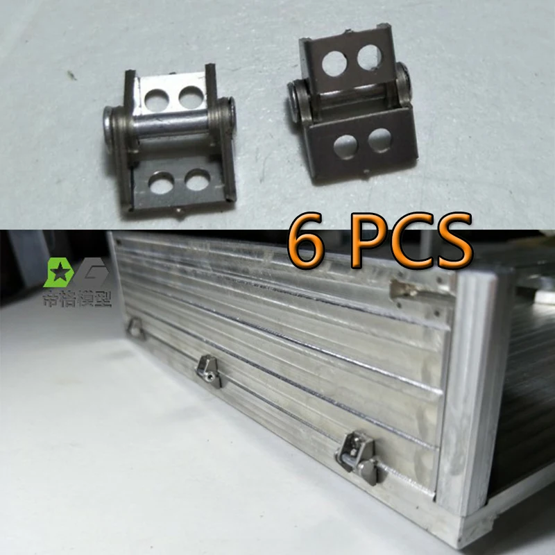 บานพับกล่องสัมภาระรถพ่วงโลหะ RC อัพเกรดสำหรับรถบรรทุก Tamiya RC 770S 56352 ขนาด 1/14 อะไหล่รถบรรทุก DIY บานพับกล่องสัมภาระรถบรรทุกโลหะ 6 ชิ้น