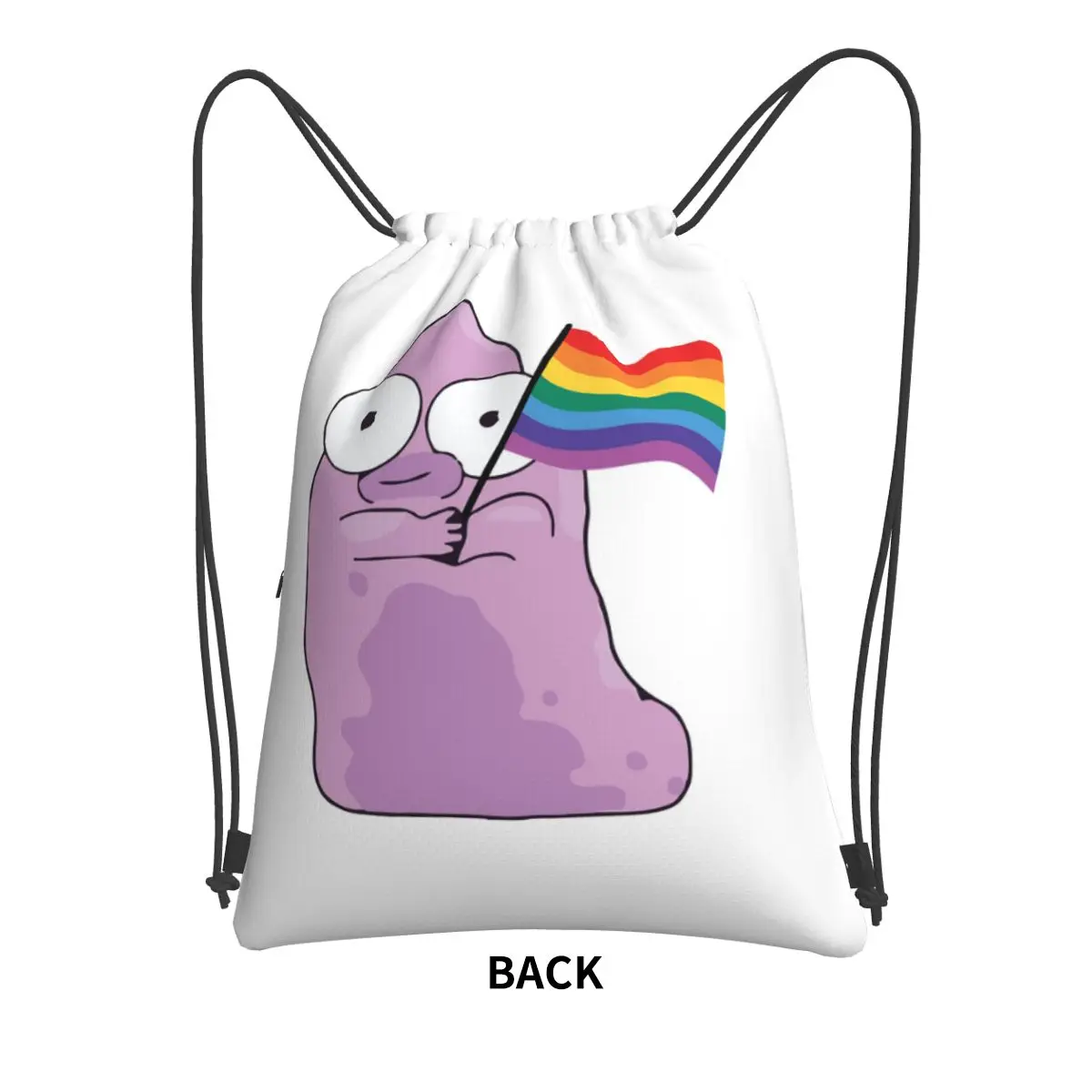 Cartoon Solar Opposites Holding Pride Flag Backpacks Portable Drawstring Bags Sundries Bag Book Bags for Travel Students