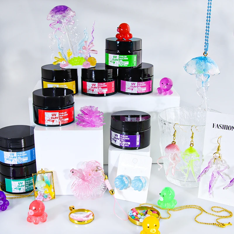 16 colors of UV resin putty -30g/10.06oz per bottle, a multifunctional adhesive suitable for crafts, artworks, molds view 3