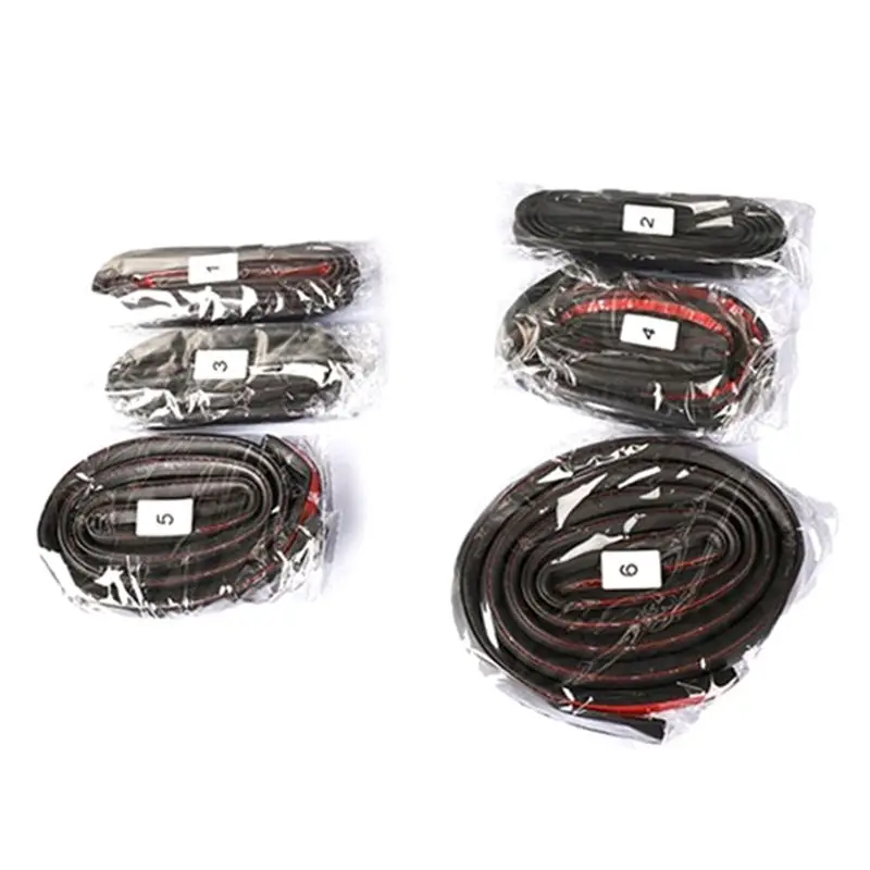

A13Z-6Pcs Rubber Auto Door Seal Strips Kit Soundproof Noise Reduction For Tesla Model S