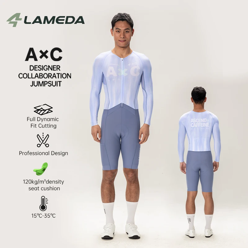 LAMEDA Cycling Suit Men's Road Bike Bodysuit Clothing High Elasticity Breathable Skinsuit MTB Bicycle Cycling Jersey Set