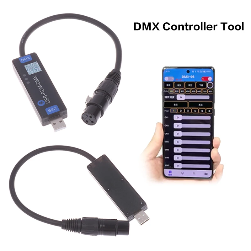 

USB-RMD-DMX Wireless Bluetooth DMX Controller Mobile App Stage Light Dialer Tool For Android Devices Only