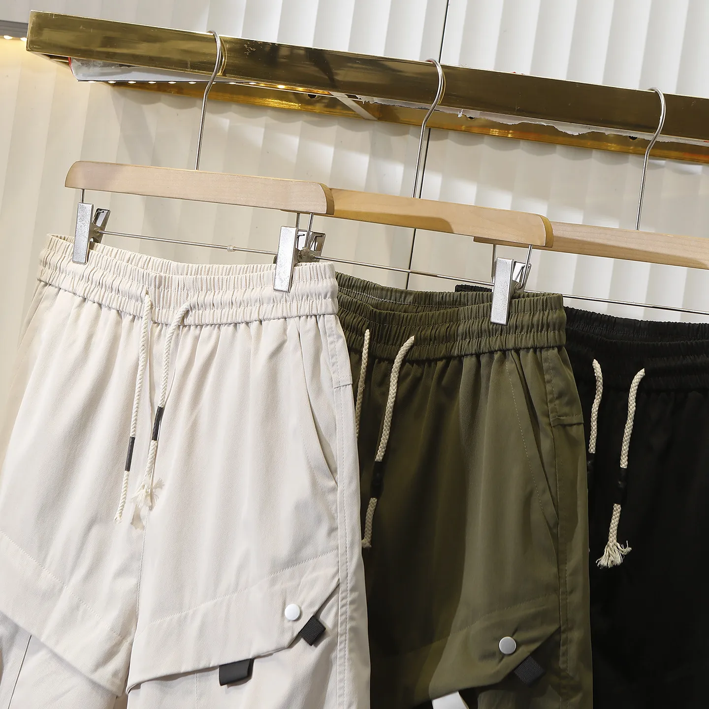 United States have large size lightweight twill cotton feeling men's summer cool and breathable five-point tooling casual shorts