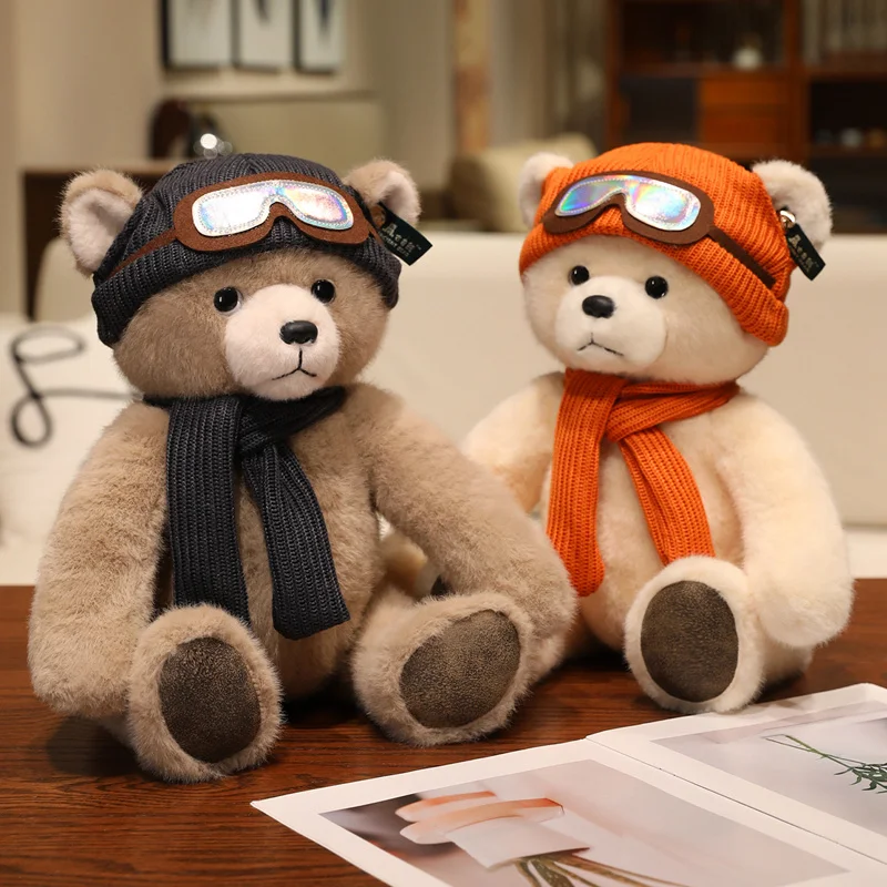 

Cute Teddy Bear Plush Toy 25/45cm Stuffed Fluffy Bear with Hat Soft Doll Kids Toys Birthday Christmas Gifts