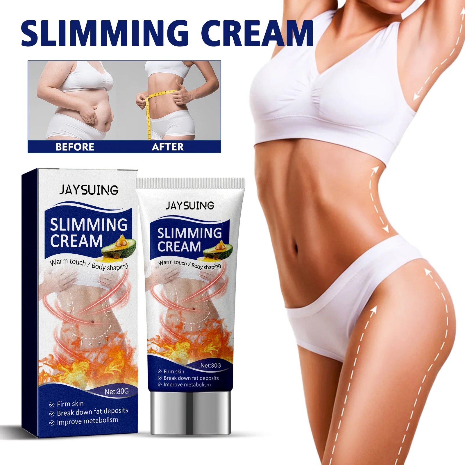 Body slimming cream, full body shaping, beautiful legs, arms slimming, firming skin, fat burning cream for both men and women