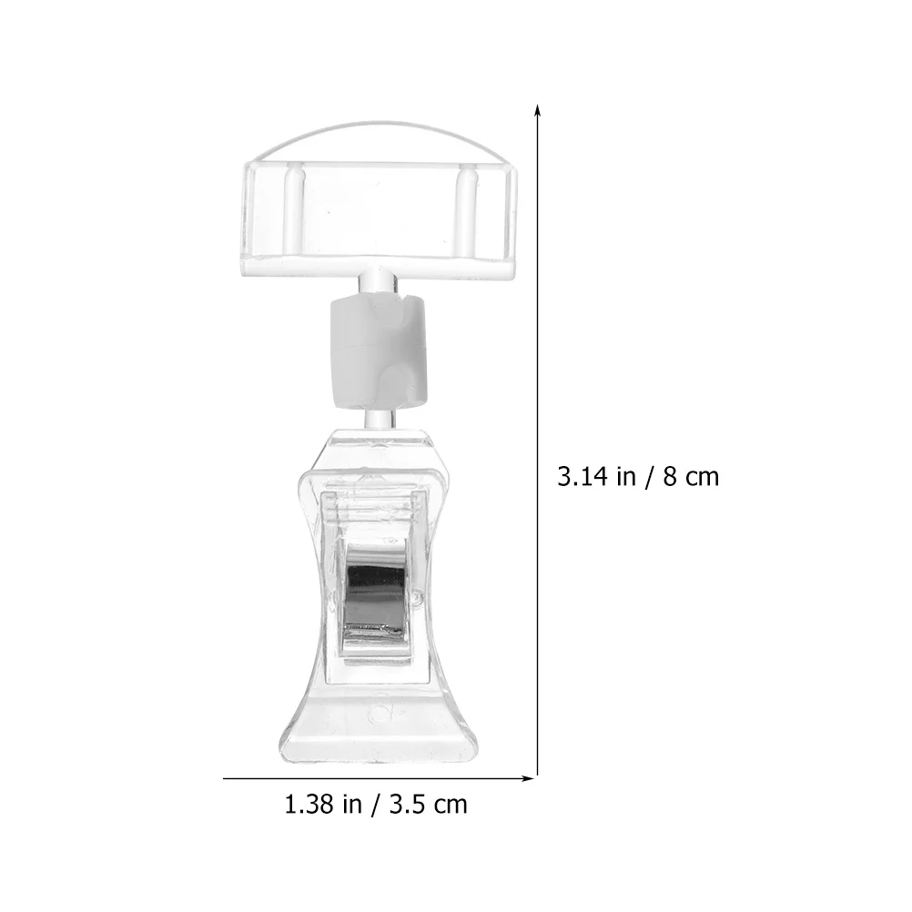 8 Pcs Sign Holder Clothing Display Small Clear Clips Number Signage Multi-function Holders Stand Abs Double Sided