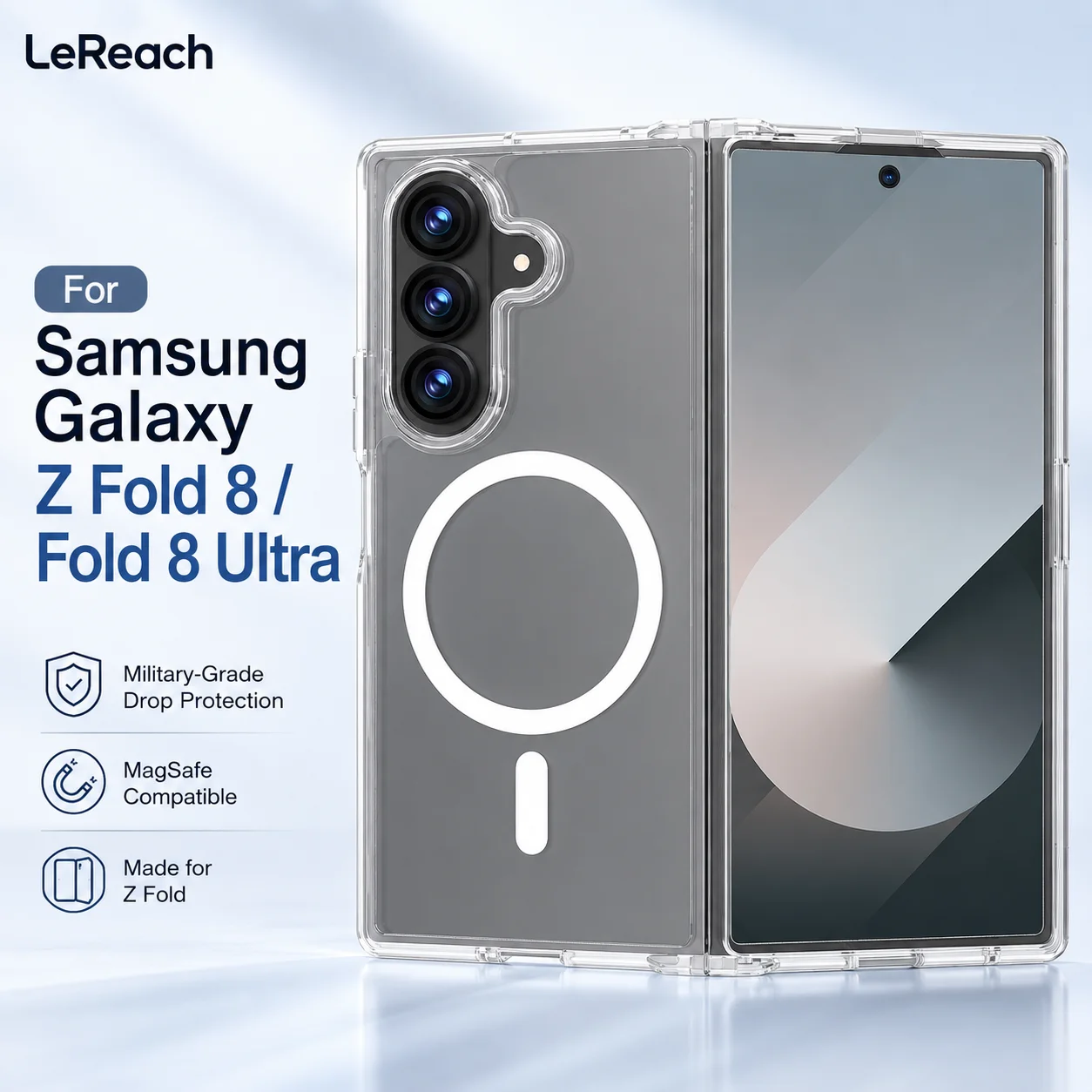 Magnetic Case For Samsung Galaxy Z Fold 8 Ultra Anti-Yellow TPU Frame Shockproof CA1000