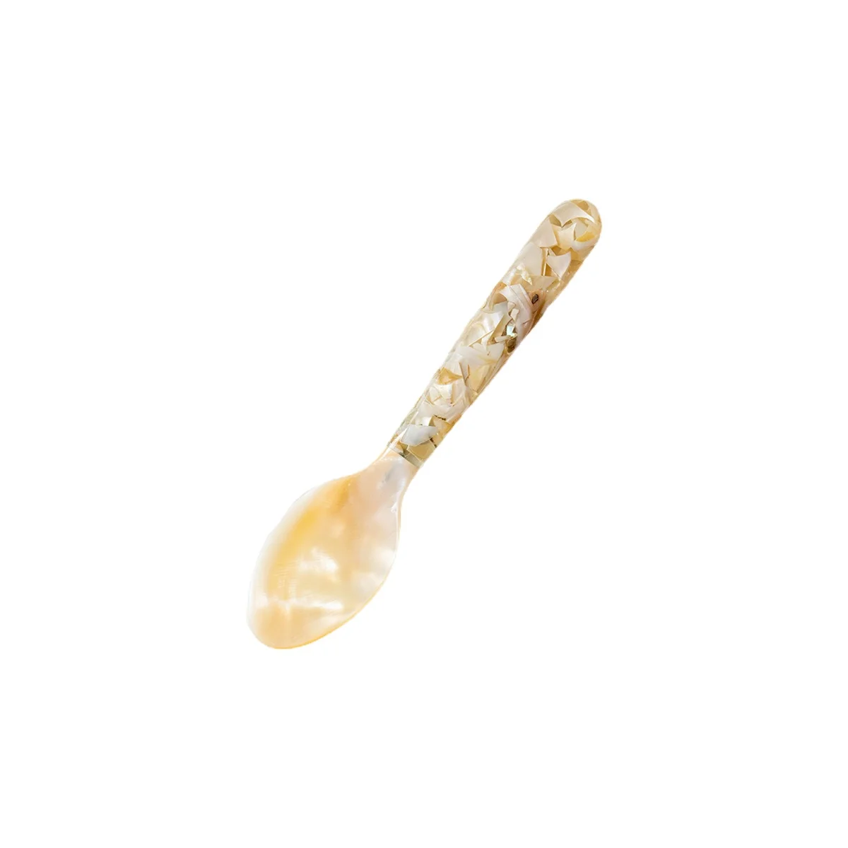 Natural Mother of Pearl Spoon, Retro Spork Cutlery, Coffee Stirring Spoon, Dessert Fork, Shell Spoon, 16cm