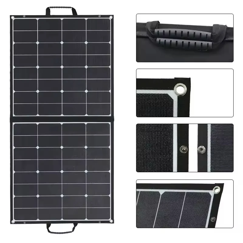 For Glory Solar 100W 18V Foldable Solar Panel Blanket ETFE Solar Panel  For 12V Battery Jackery Rockpals Power Stations