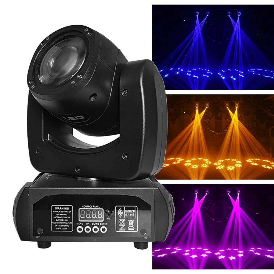 Led  Beam Moving  Head 100W Spots Light Gobos Rotating Prism Effect dmx Controller Professional dj Disco Wedding Bar Party Stage