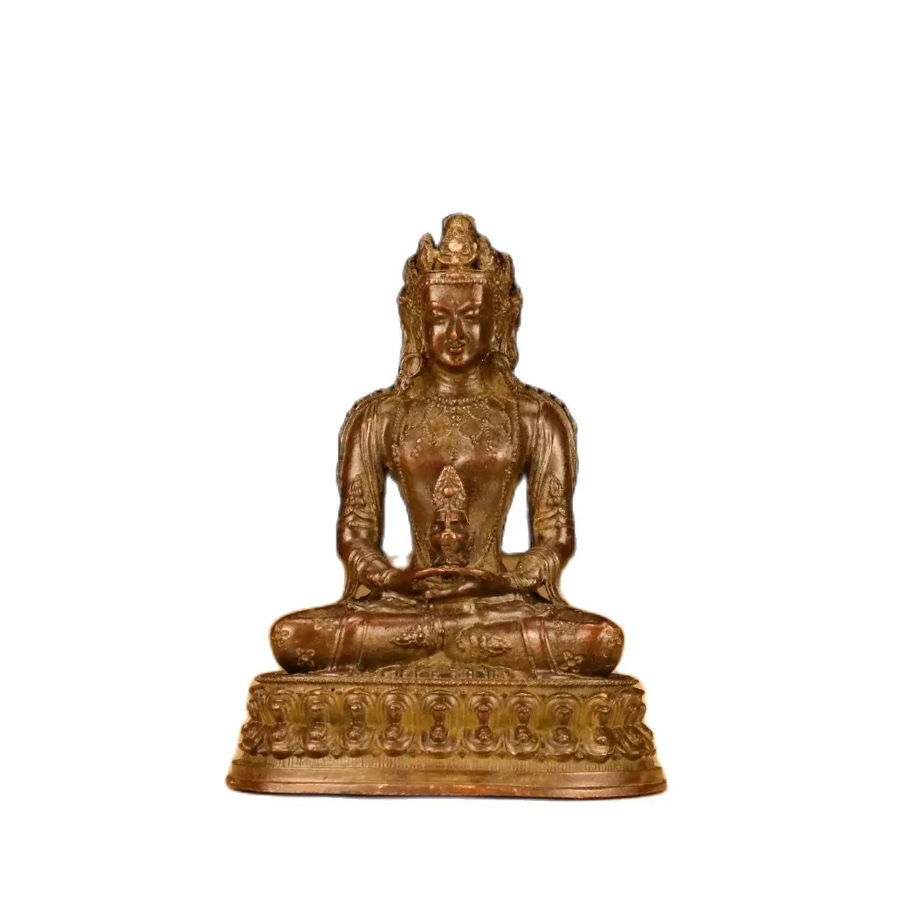 Metal ornament Buddha statueAlloy longevity Buddha weighs 220g, height 9.7cm, width 7.2cm, front back length 5.5cm